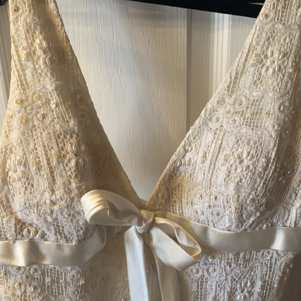 Gorgeous white dress, heavy all pearl detailed